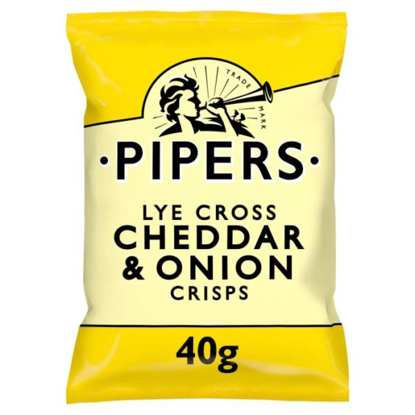 Pipers Lye Cross Cheddar & Onion 24x40g