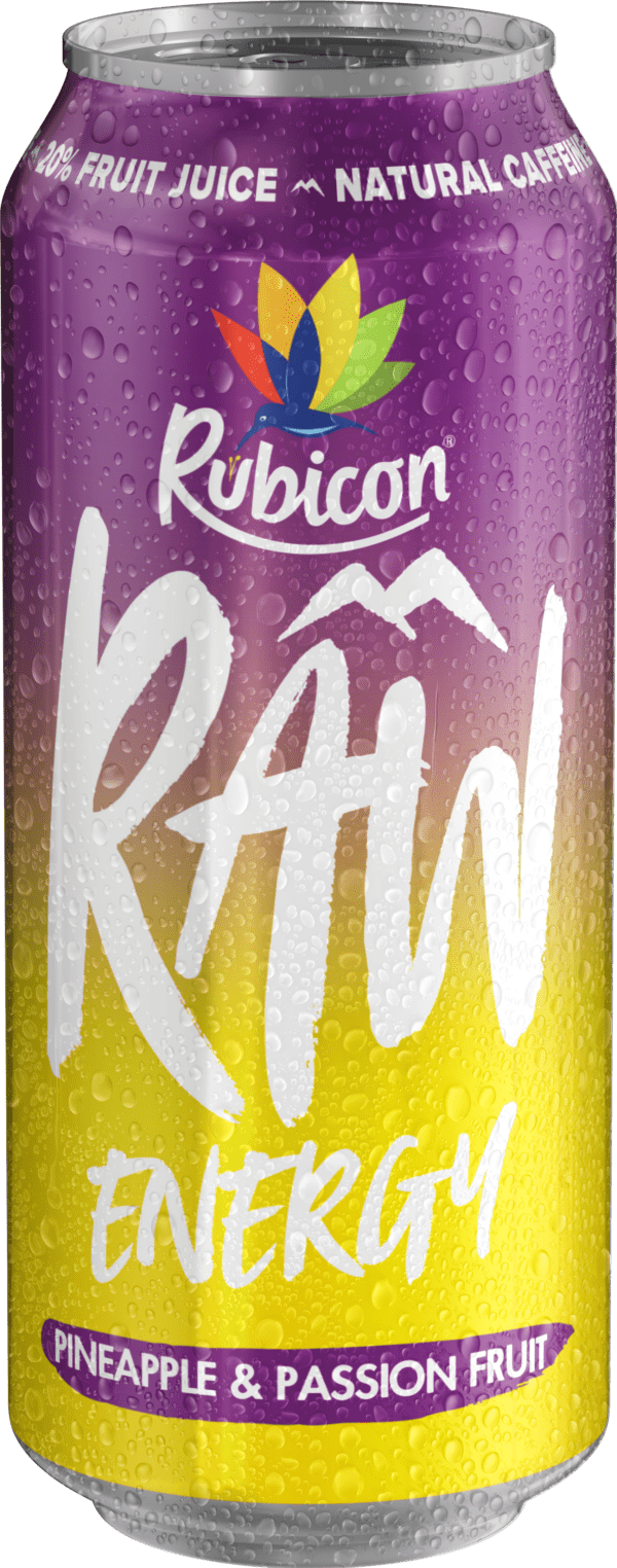 Rubicon RAW Energy Pineapple & Passionfruit 12x500ml