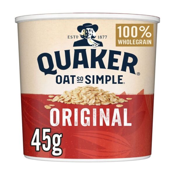 Quaker Oat So Simple ORIGINAL Porridge Pots 8x45g - NO VAT