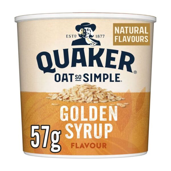 Quaker Oat So Simple GOLDEN SYRUP Porridge Pots 8x57g - NO VAT