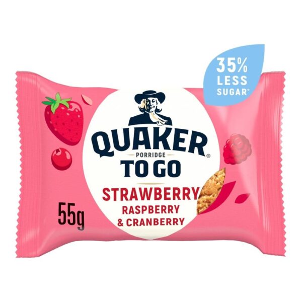 Quaker To Go Mixed Berries Porridge Breakfast Bar 12x55g - NO VAT