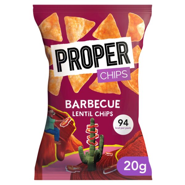 Proper Chips Lentil Chips Barbecue 24x20g - NO VAT