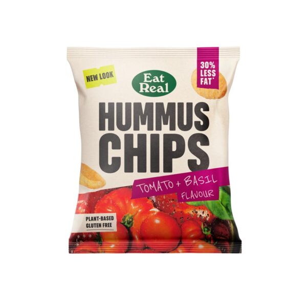 Eat Real Hummus Chips Tomato & Basil 24x22g - NO VAT