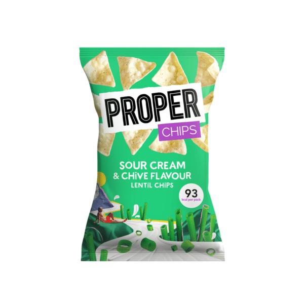 Proper Chips Lentil Chips Sour Cream & Chive 24x20g- NO VAT